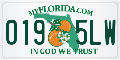 FL license plate 0195LW