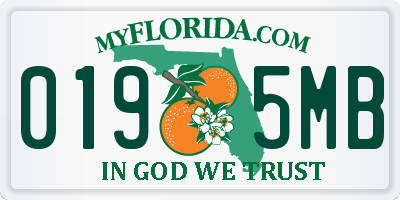 FL license plate 0195MB