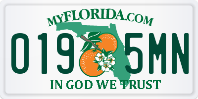 FL license plate 0195MN