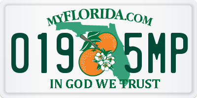 FL license plate 0195MP