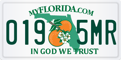 FL license plate 0195MR