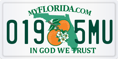 FL license plate 0195MU