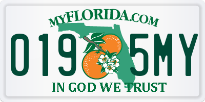 FL license plate 0195MY