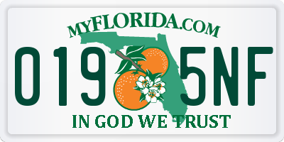 FL license plate 0195NF