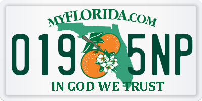 FL license plate 0195NP