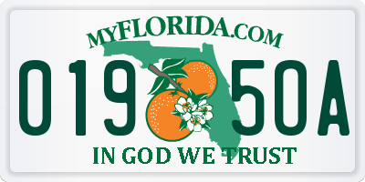 FL license plate 0195OA