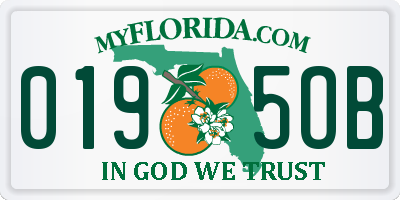 FL license plate 0195OB