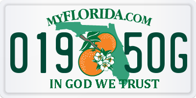 FL license plate 0195OG