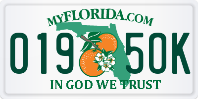 FL license plate 0195OK