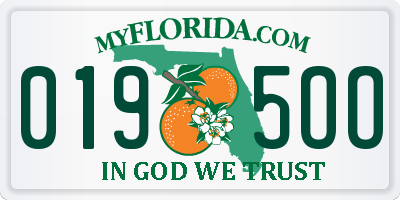 FL license plate 0195OO