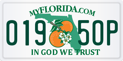 FL license plate 0195OP