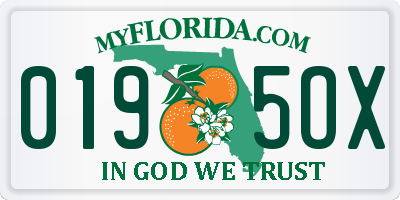 FL license plate 0195OX