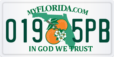 FL license plate 0195PB