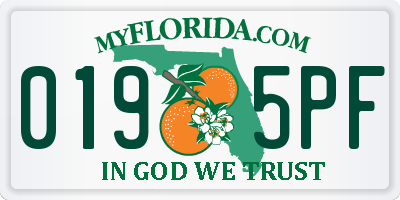FL license plate 0195PF