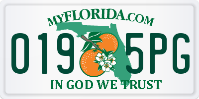 FL license plate 0195PG