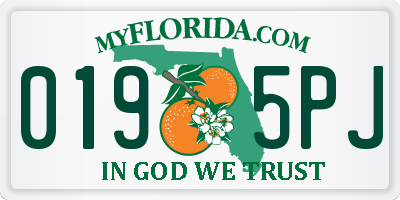 FL license plate 0195PJ