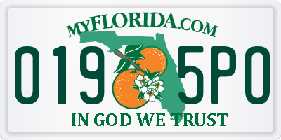 FL license plate 0195PO