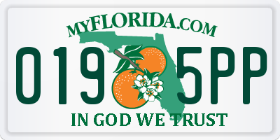 FL license plate 0195PP