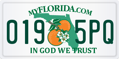 FL license plate 0195PQ