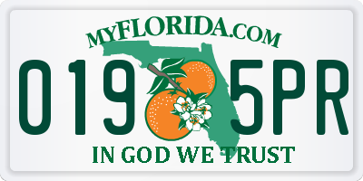 FL license plate 0195PR