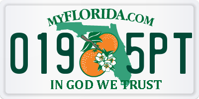 FL license plate 0195PT