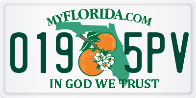 FL license plate 0195PV