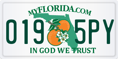 FL license plate 0195PY