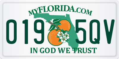 FL license plate 0195QV