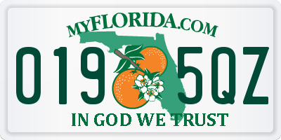 FL license plate 0195QZ