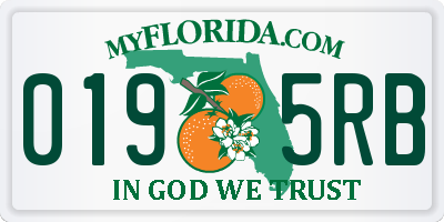 FL license plate 0195RB