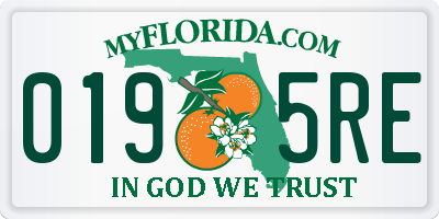 FL license plate 0195RE