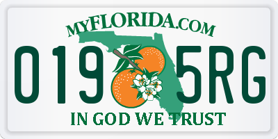 FL license plate 0195RG