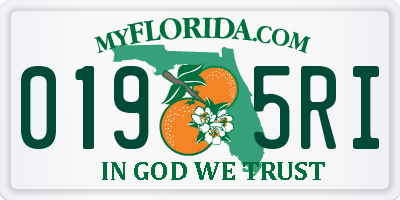 FL license plate 0195RI