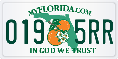 FL license plate 0195RR