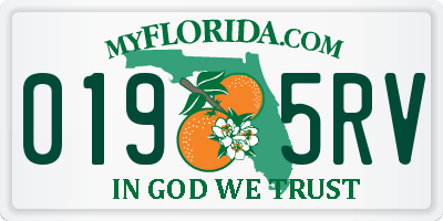 FL license plate 0195RV