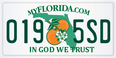 FL license plate 0195SD