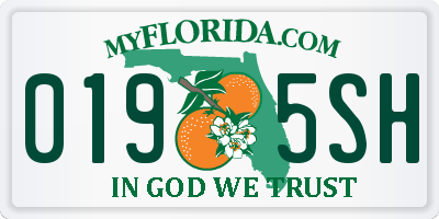 FL license plate 0195SH