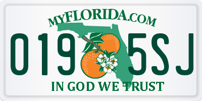 FL license plate 0195SJ