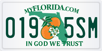FL license plate 0195SM