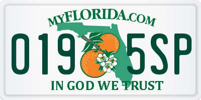 FL license plate 0195SP