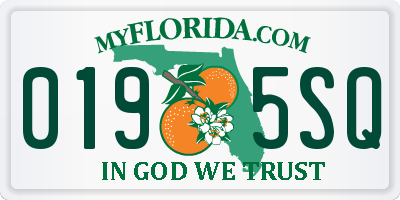 FL license plate 0195SQ