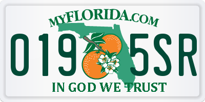 FL license plate 0195SR