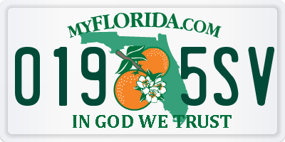FL license plate 0195SV