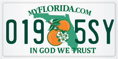 FL license plate 0195SY