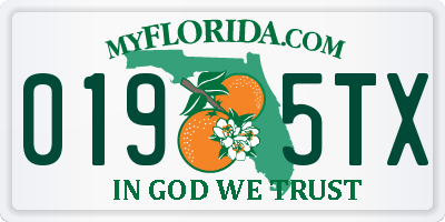 FL license plate 0195TX