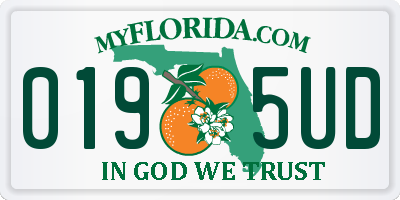 FL license plate 0195UD