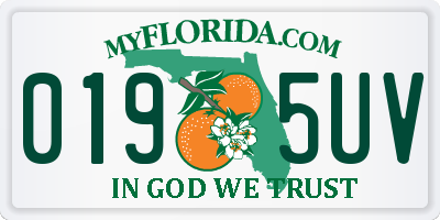 FL license plate 0195UV