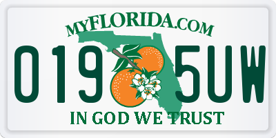 FL license plate 0195UW