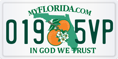 FL license plate 0195VP