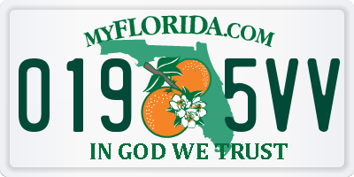 FL license plate 0195VV